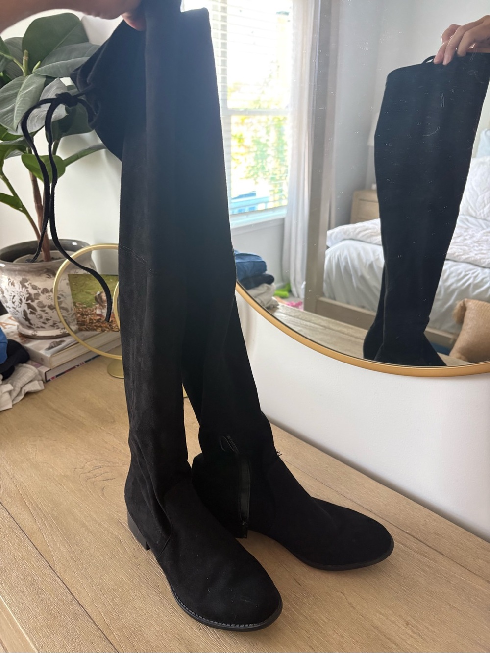 Merona Black Over-the-Knee Suede Boots 8 Like New